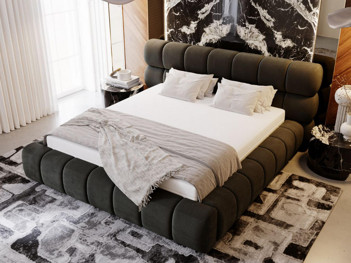 POLSTERBETT Mellow 140x200 Dunkelgrau - Dunkelgrau, Textil (140/200cm) - Graingold