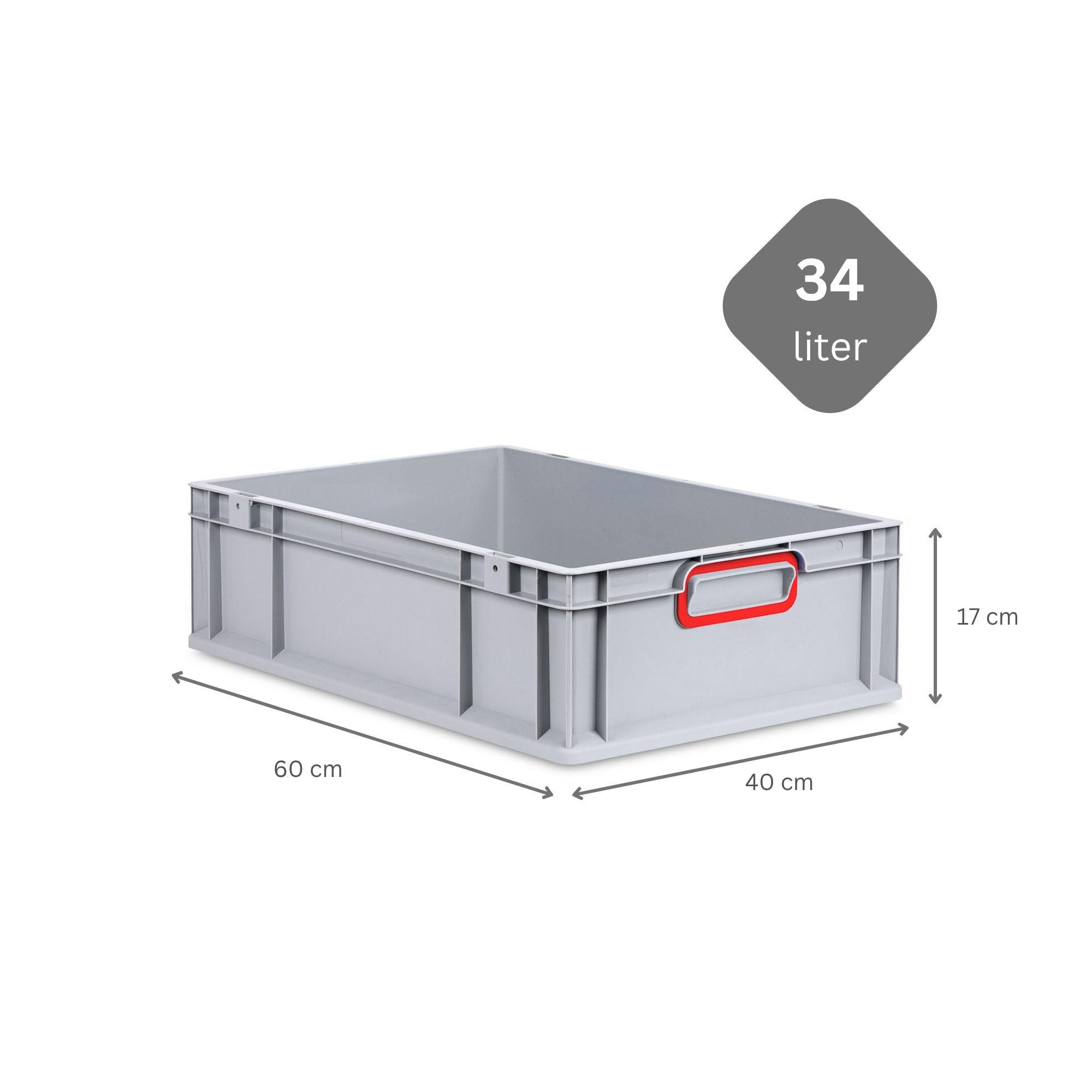 EUROBOX Nextgen Color 17x40x60cm 34 Liter Griffe Rot Geschlossen - Rot, Kunststoff (40/17/60cm) - PROREGAL