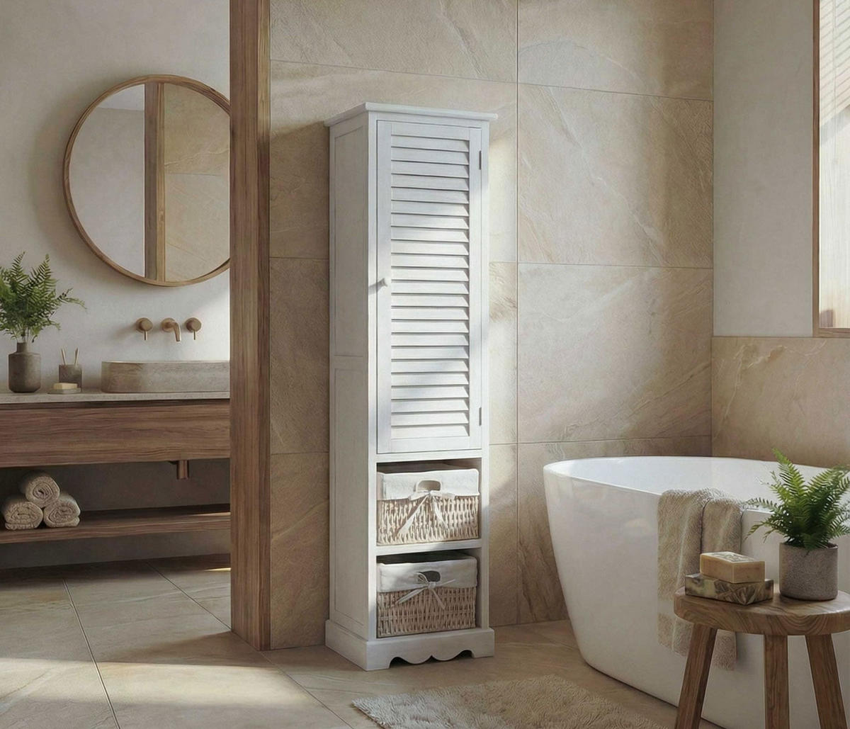 BADEZIMMERKOMMODE Weiß - Weiß, Holz (27/120/29cm) - MCW