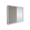 SCHWEBETÜRENSCHRANK Talin I - Beige/Silberfarben, Holzwerkstoff/Metall (180/215/58cm) - MIRJAN24