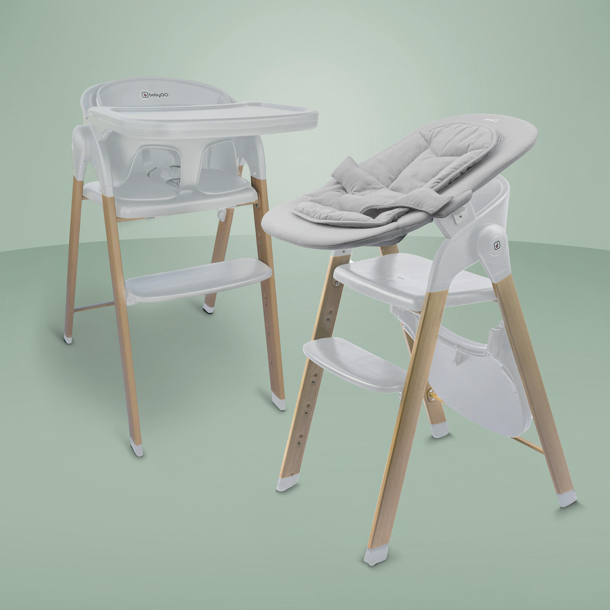 HOCHSTUHL-SET Levels Newborn - Weiß, Metall (44/88/63cm) - BabyGo