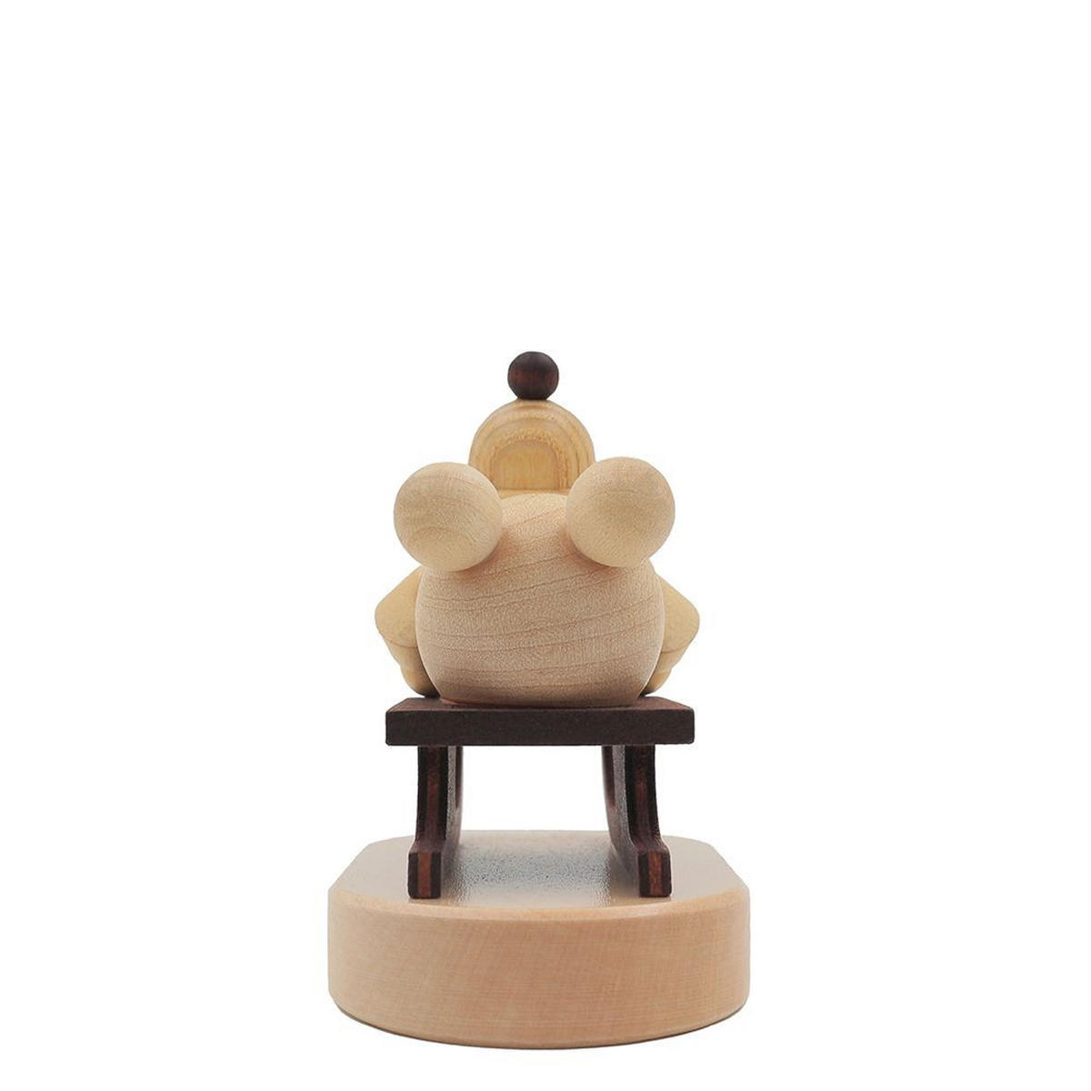 HOLZFIGUR Schneemann Junior Rennschlittenfahrer auf Sockel 7 cm - Multicolor, Holz (8/7/0.1cm)