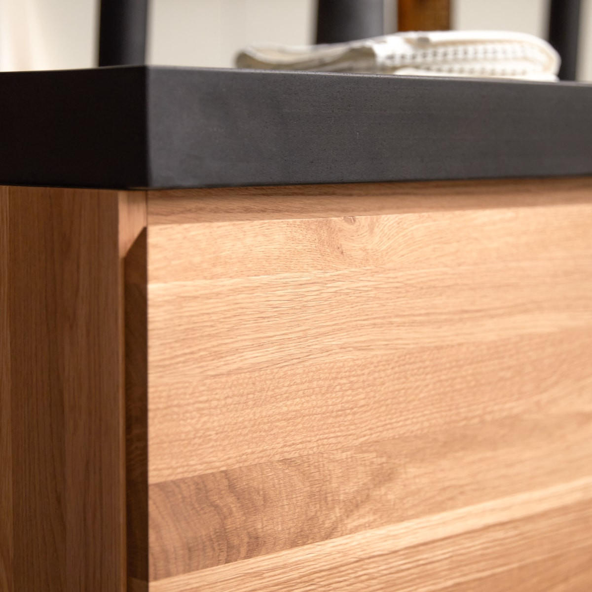 BADEZIMMERMÖBEL Nova Schwarz aus Eiche - Schwarz, Holz (121/95/46cm) - Tikamoon