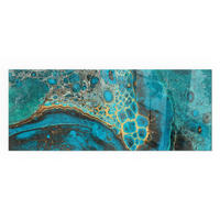 GLASPLATTE für Kamin 125x50 cm - Türkis, Glas (125/50/0.4cm) - TULUP