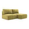 ECKSOFA mit Schlaffunktion rechts Chenille Stoff Grün - Limette/Schwarz, Kunststoff/Textil (210/149cm) - Makamii