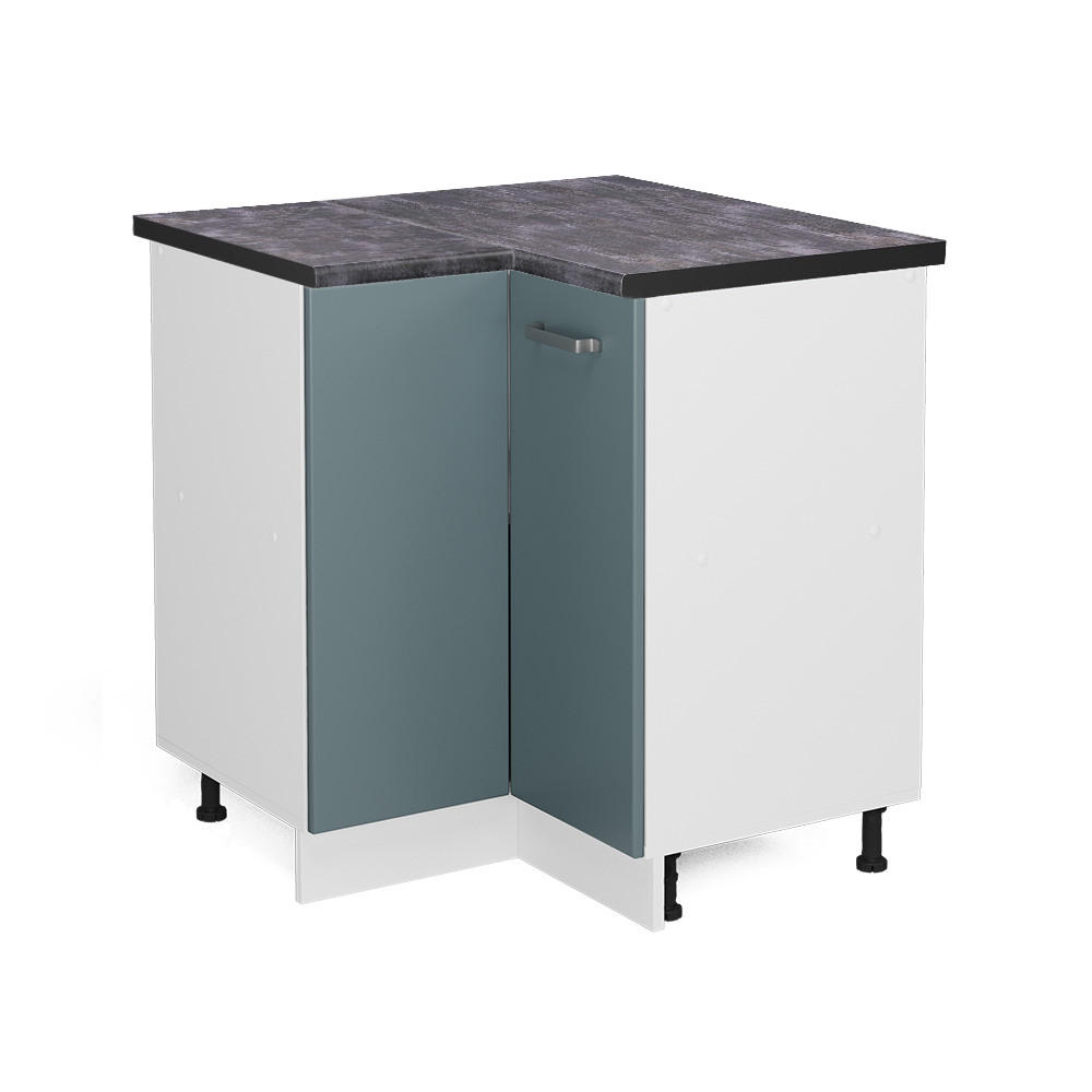 ECKUNTERSCHRANK R-Line Blau-Grau 75.6 cm, AP Anthrazit - Blaugrau/Weiß, Holzwerkstoff (75.6/81.6/60cm) - Vicco