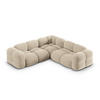 ECKSOFA Loretto aus Samt leichtes beige 4 Sitzplätze - Creme, Textil (250/250cm) - Cosmopolitan Design