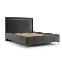 POLSTERBETT Vega 140/200 cm Anthrazit im Lotta Stoff - Anthrazit/Naturfarben, Holz/Holzwerkstoff (140/200cm) - AltaBeds