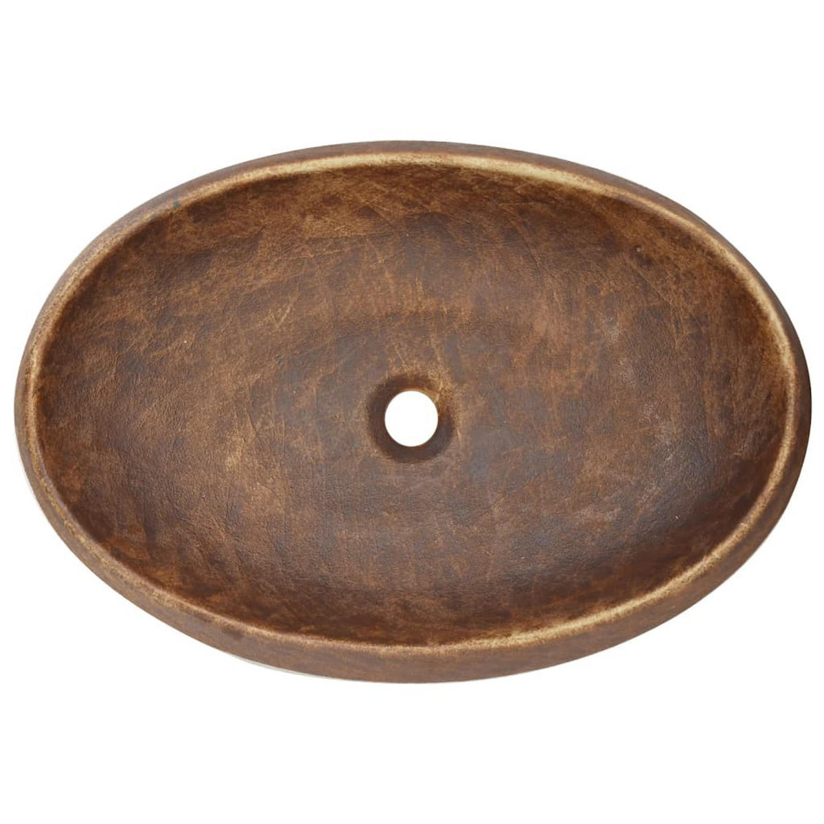 AUFSATZWASCHBECKEN Braun Oval 59/40/15 Cm Keramik - Braun, Keramik (40/15/59cm) - vidaXL