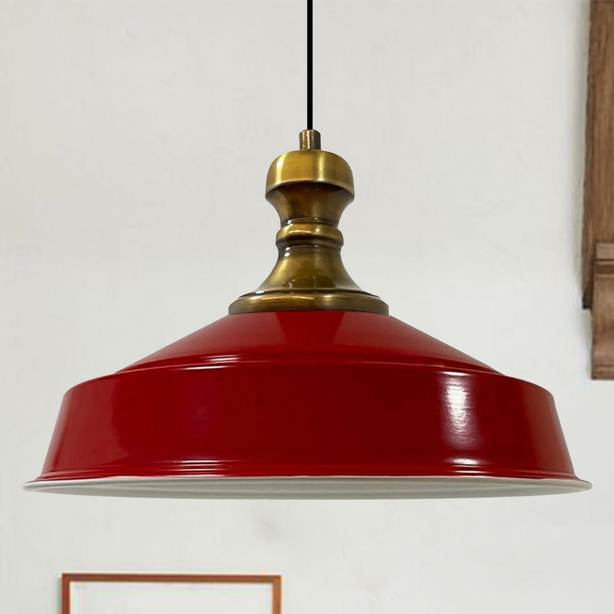 PENDELLEUCHTE Asletl-Knob 41/28 - Rot, Metall (41/41/28cm) - Bamyum