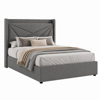 BETT mit Bettkasten und USB/Typ-C 90x200 cm Grau - Grau, Metall (90/200cm) - Meubliv