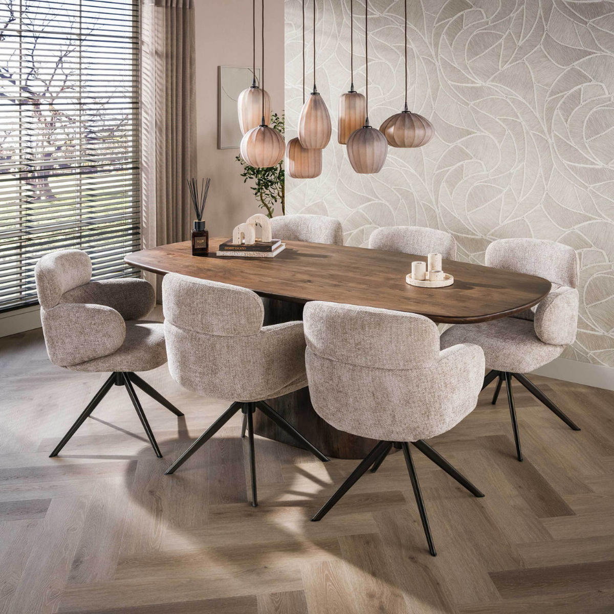 ESSTISCH ONDA Braun Oval Akazie Holz 180 cm - Akaziefarben, Holz (180/90/77cm) - alesvelt