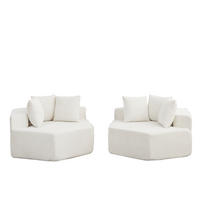SESSEL 2er-Set Sechseckig modular mit 3 Kissen, DE-42738, Beige - Beige, Textil (138/76/122cm) - ComfortXL