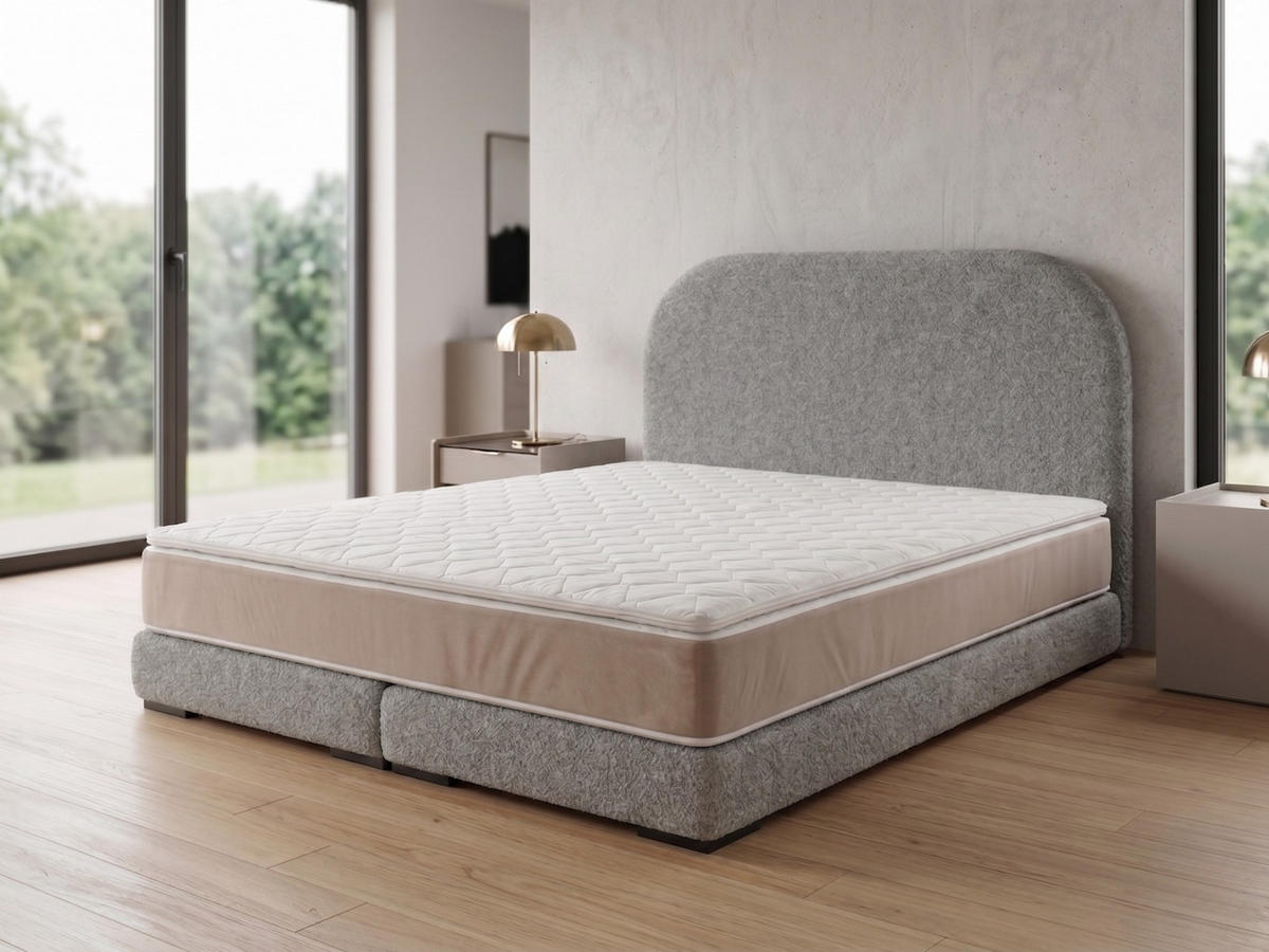 POLSTERBETT LEON1 200x 200 cm Farbe: Grau - Grau, Textil (200/200cm) - A&J MöbelLand