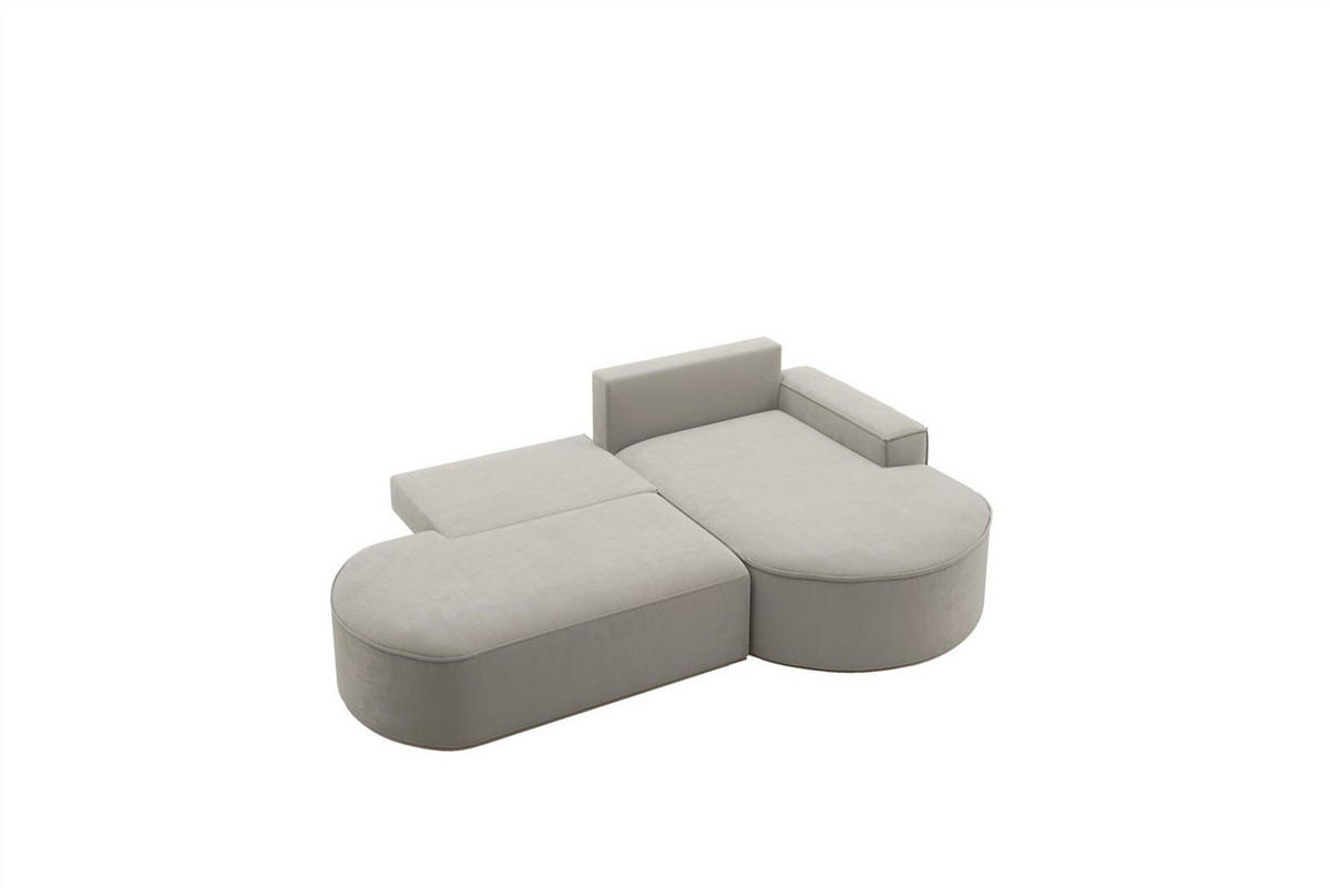 ECKSOFA Girona Mit Schlaffunktion - Beige, Holzwerkstoff/Textil (278/179cm) - Fun Möbel
