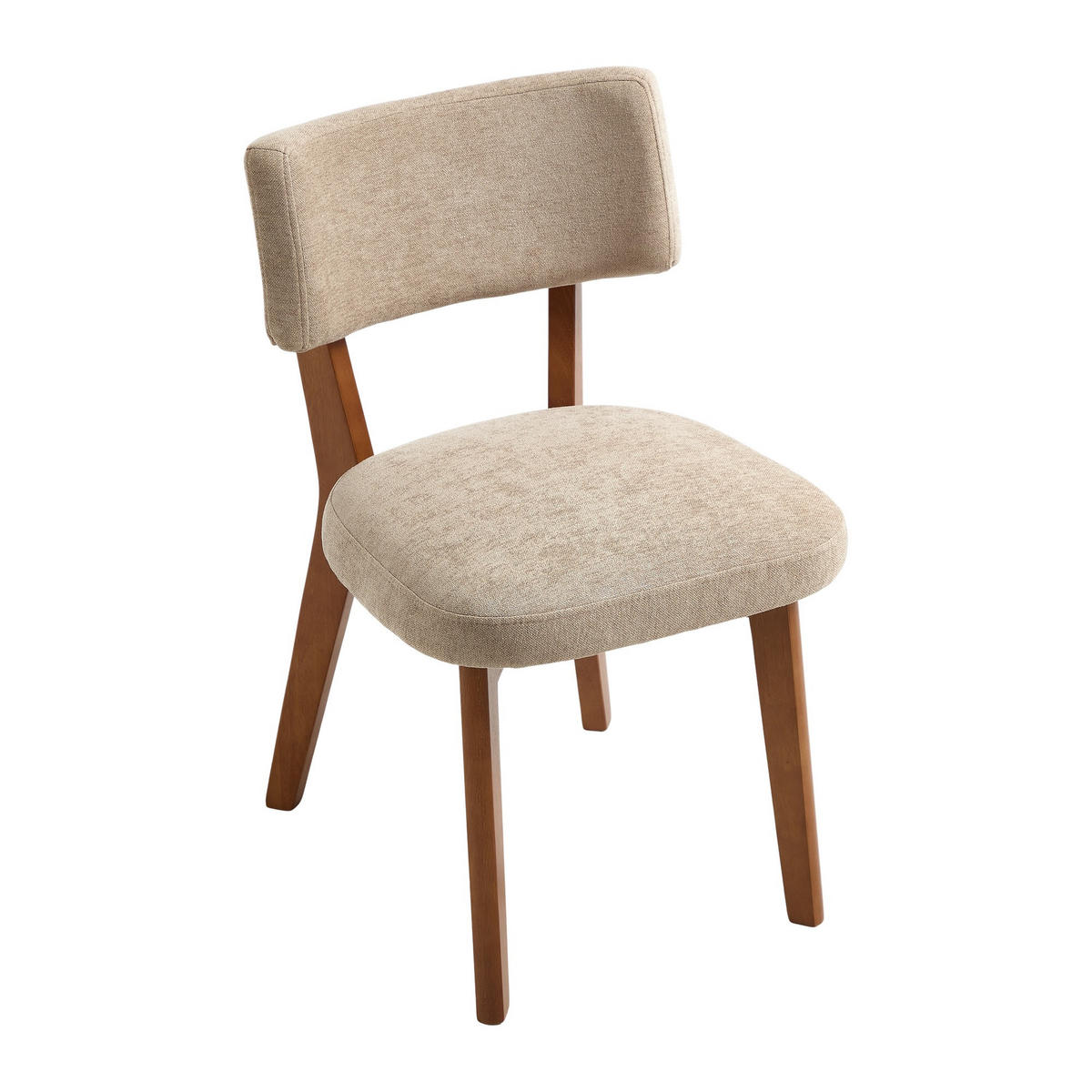 STÜHLE 2er-Set Esszimmerstuhl,Massivholz,Leinenstoff,Khaki - Braun, Textil (47/77/54.5cm) - LVHOM