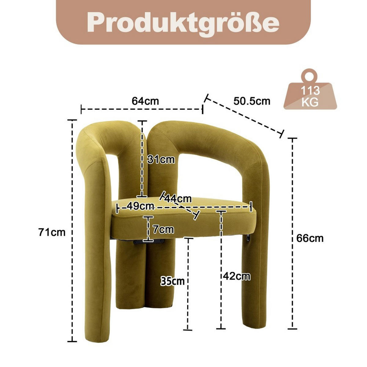 ARMLEHNENSTUHL 2 Set Esszimmerstuhl,M-Form Polsterstuhl,Grün - Grün, Textil (50.5/71/64cm) - LVHOM