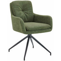ESSZIMMERSTUHL Stoff Grün - Schwarz/Grün, Textil/Metall (58/85/63cm) - CLP