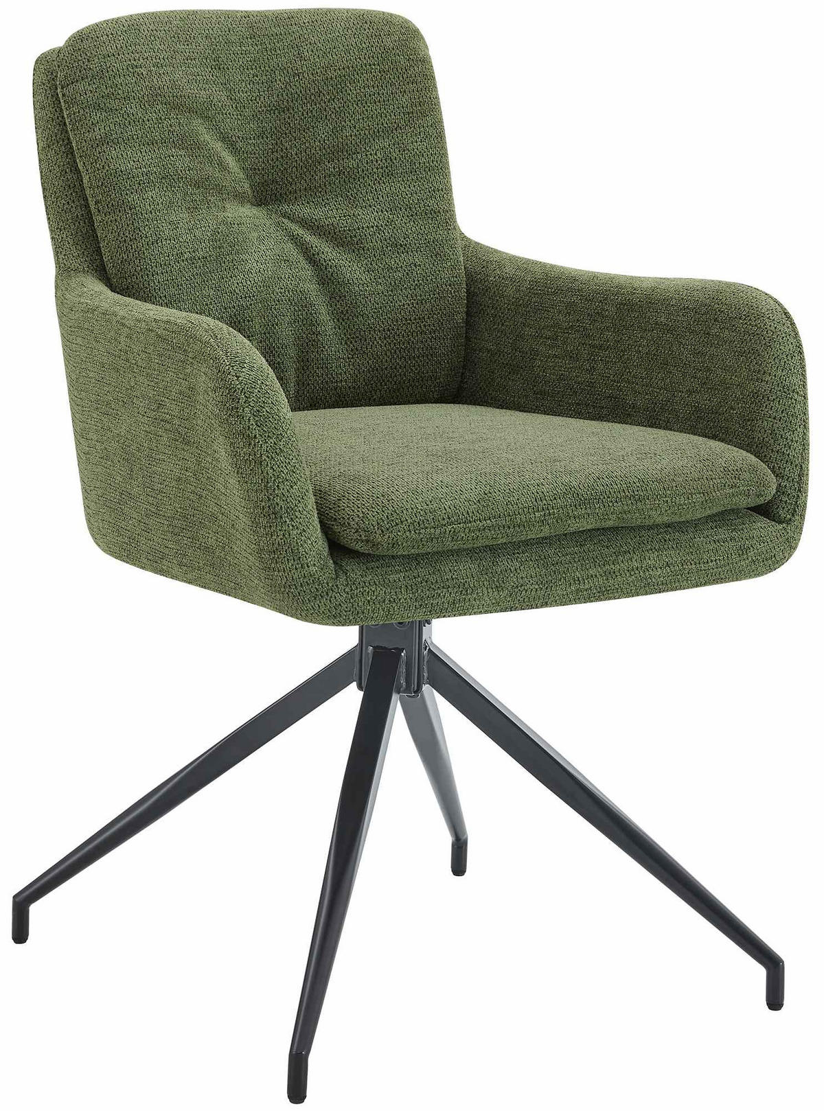 ESSZIMMERSTUHL Stoff Grün - Schwarz/Grün, Textil/Metall (58/85/63cm) - CLP
