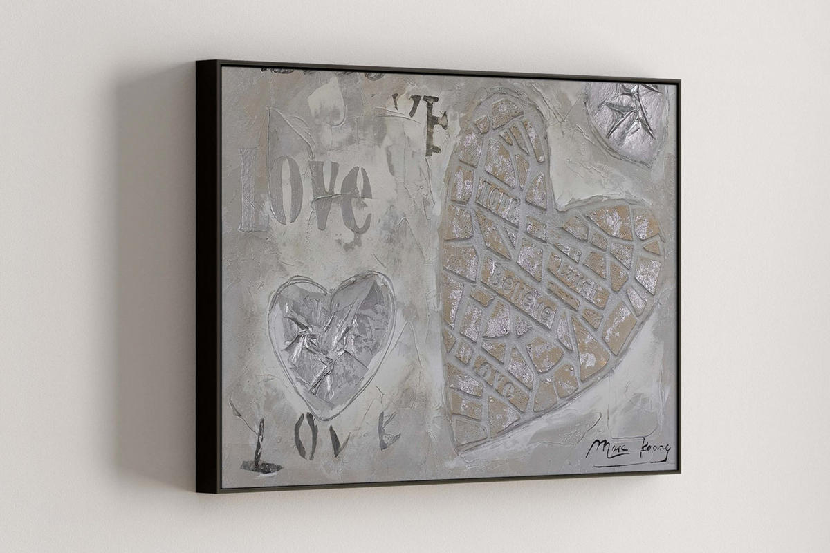 OLEJOMAĽBA 80/60 cm, Zvieratá - sivá/béžová, drevo/textil (80/60cm) - KUNSTLOFT
