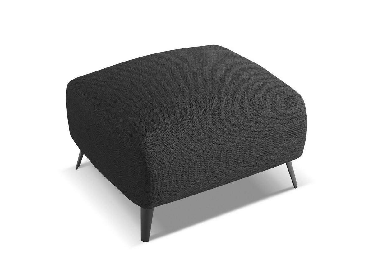 POUF Chenille Stoff Schwarz - Anthrazit/Schwarz, Textil/Metall (65/44/65cm) - Makamii