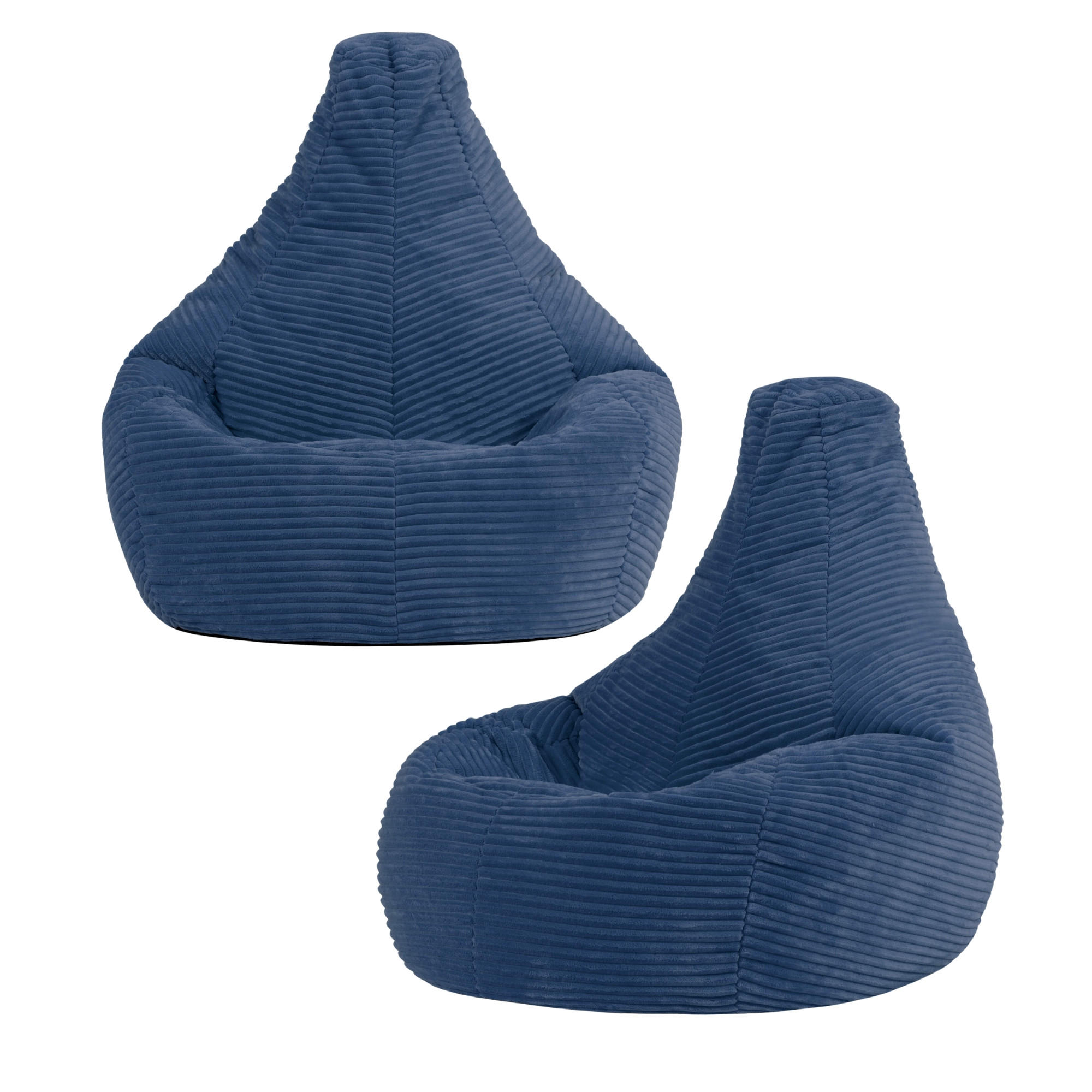 SITZSACK für Kinder Sessel aus Cord 2-tlg. - Blau, Textil (69/59/65cm) - icon