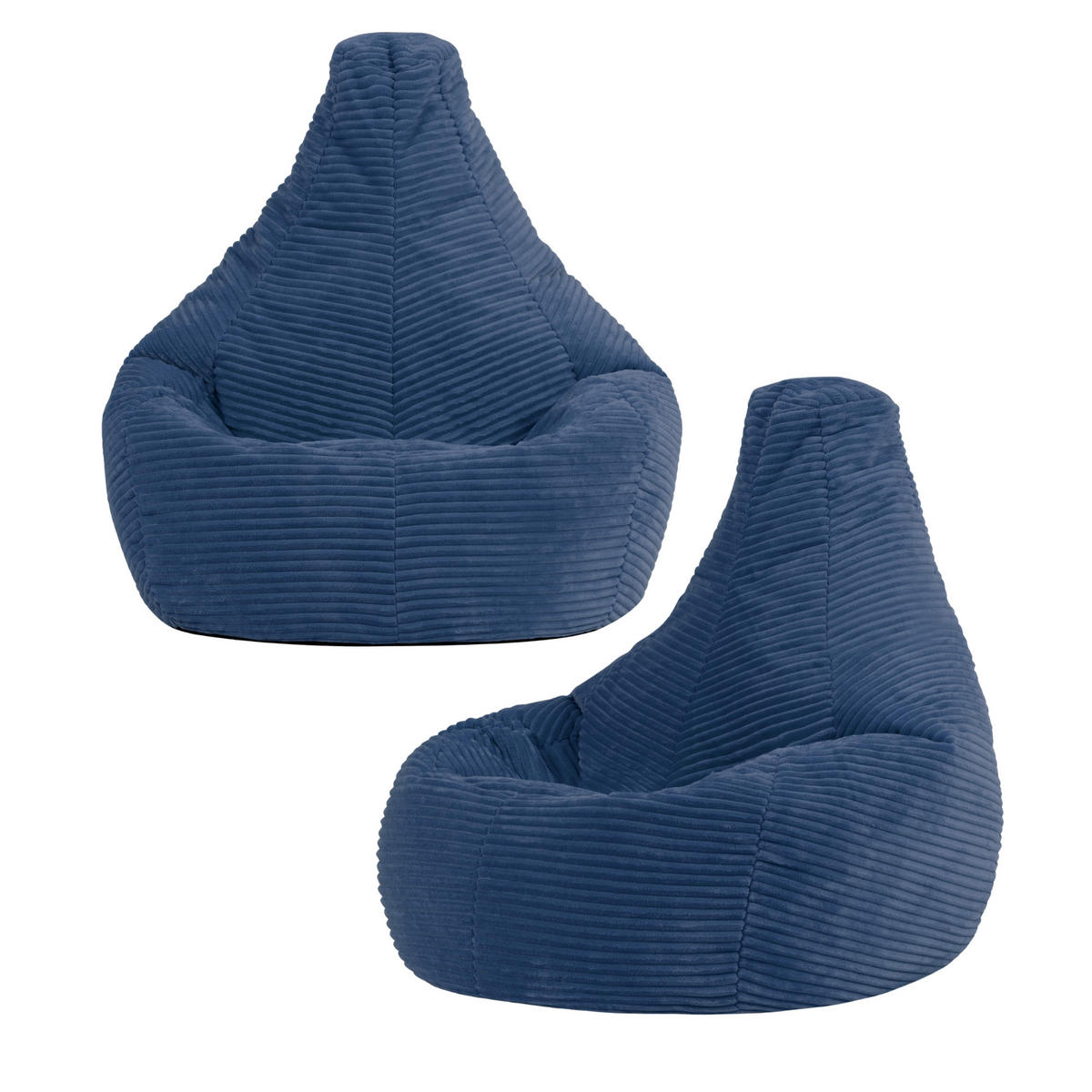 SITZSACK für Kinder Sessel aus Cord 2-tlg. - Blau, Textil (69/59/65cm) - icon