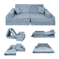 KINDERSOFA, Angelove, Cordsamt, Türkis - Türkis, Textil (160/24/80cm) - MeowBaby