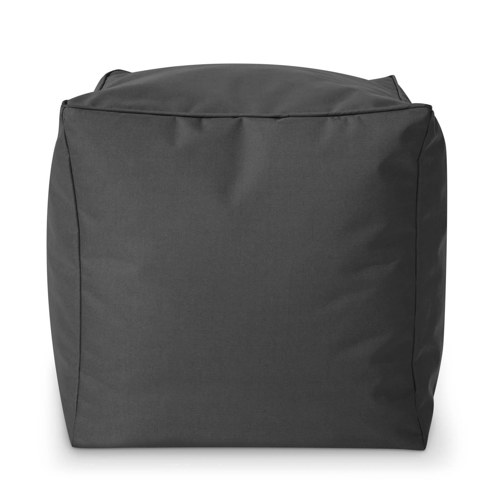 SITZSACK-HOCKER Pouf "Cube" 40x40x40cm - Anthrazit, Textil (40/40/40cm) - Green Bean