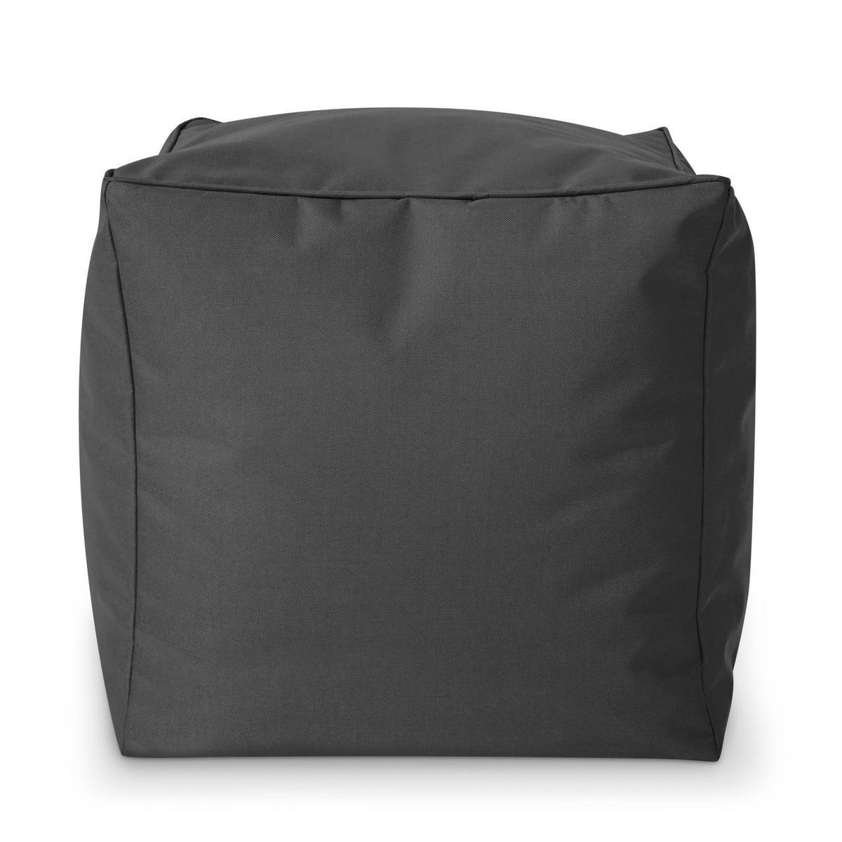 SITZSACK-HOCKER Pouf "Cube" 40x40x40cm - Anthrazit, Textil (40/40/40cm) - Green Bean