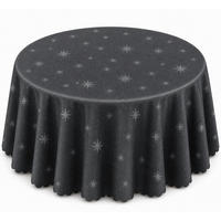 TISCHDECKE 160 rund Lurex Sterne Grau - Grau, Textil (160cm) - TiborTex