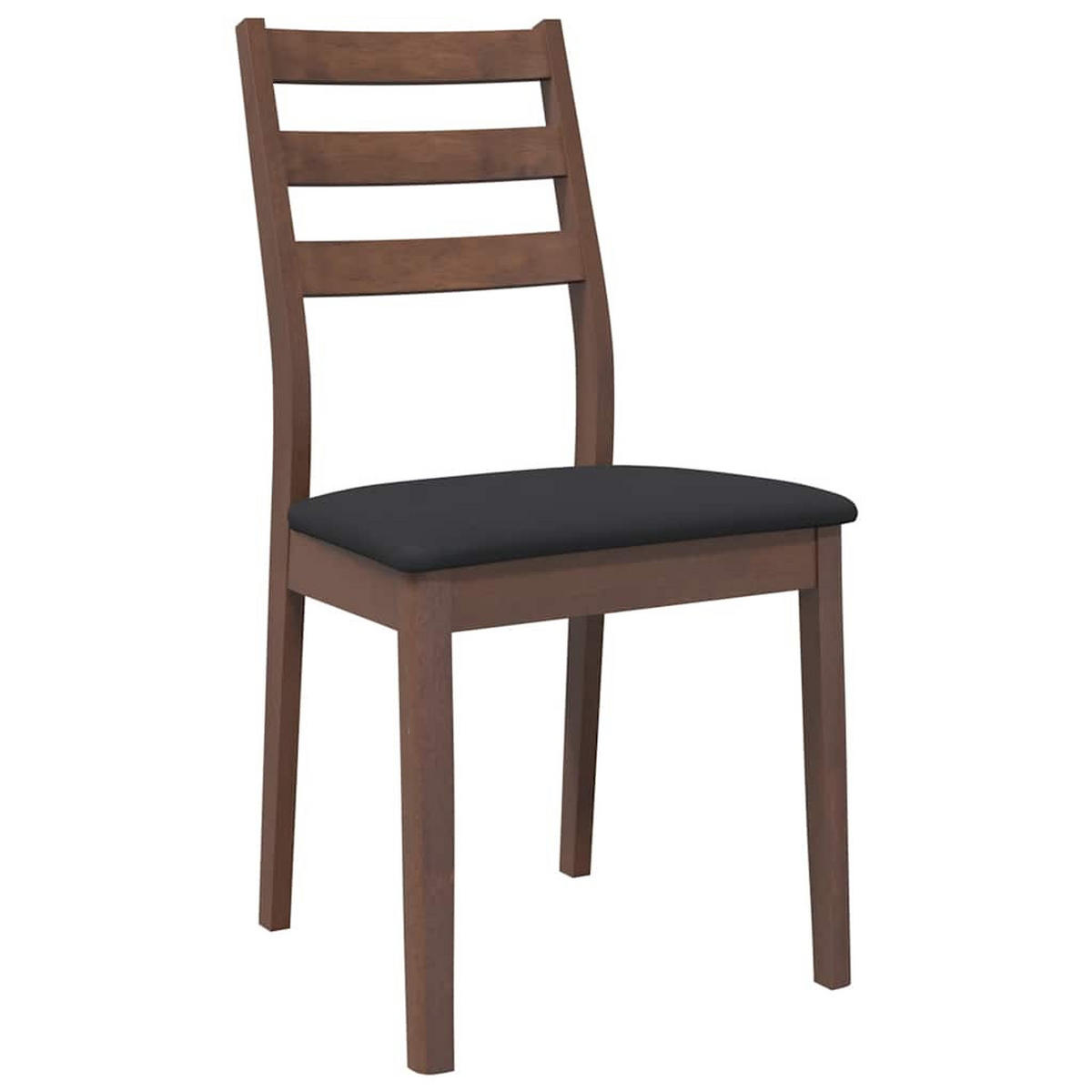 ESSZIMMERSTÜHLE mit Kissen 2 Stk. Braun Massivholz Gummibaum 48.5*49*90cm - Dunkelbraun/Schwarz, Holz (48.5/90/49cm) - ZMH