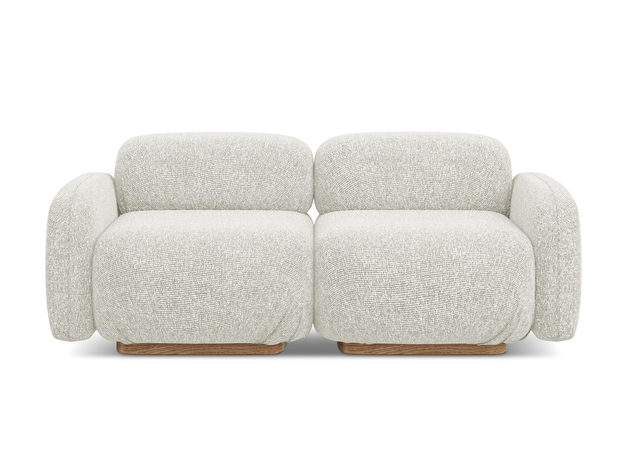 3-SITZER SOFA Strukturstoff Stoff Beige - Beige/Creme, Holz/Textil (190/73/95cm) - Makamii