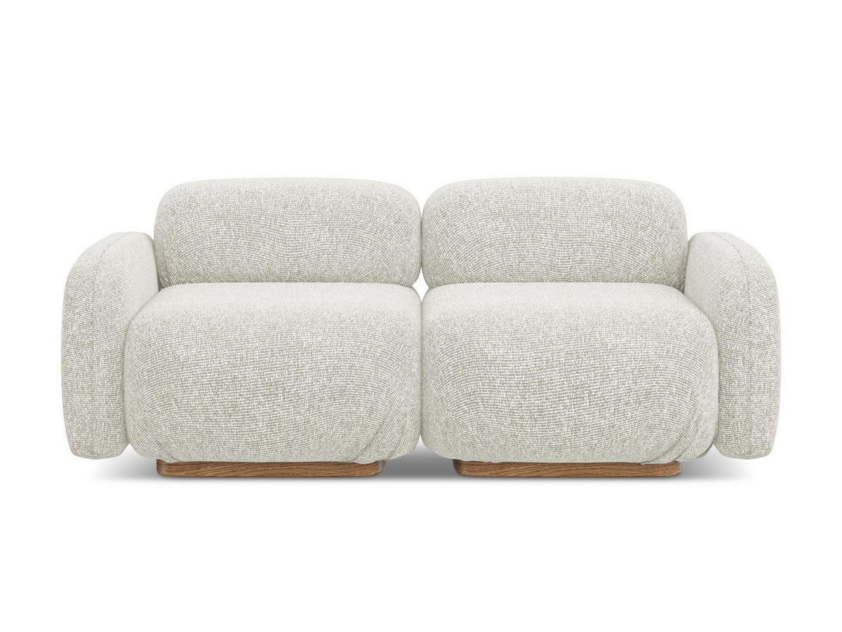 3-SITZER SOFA Strukturstoff Stoff Beige - Beige/Creme, Holz/Textil (190/73/95cm) - Makamii