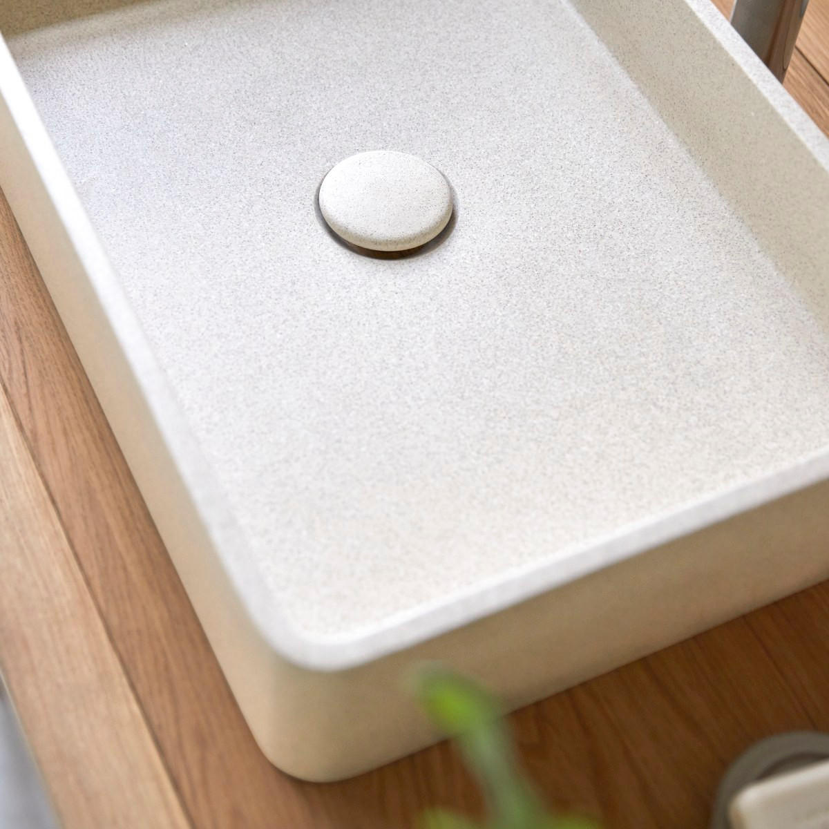 WASCHBECKEN Iris Beige aus Terrazzo - Beige, Stein (51/10/33cm) - Tikamoon