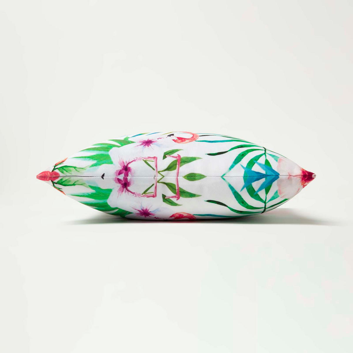 OUTDOOR-KISSEN 2er-Set 45/45 cm – Flamingo & Blumen - Multicolor, Textil (45/45cm) - Homescapes