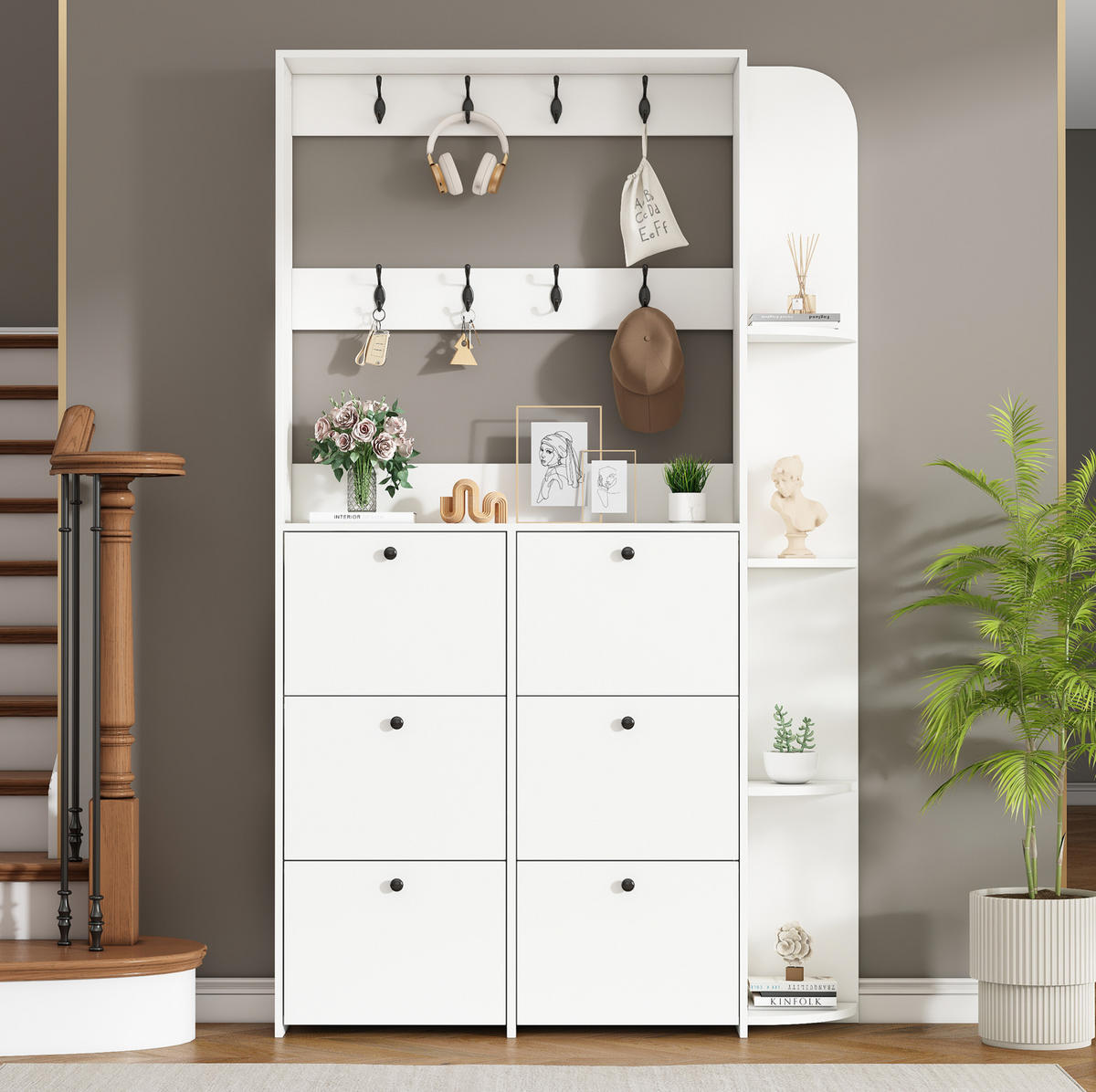 GARDEROBE 120/200/24 cm Weiß aus Spanplatte mit Klapptüren - Weiß, Holzwerkstoff (24/200/120cm) - OKMYHOME