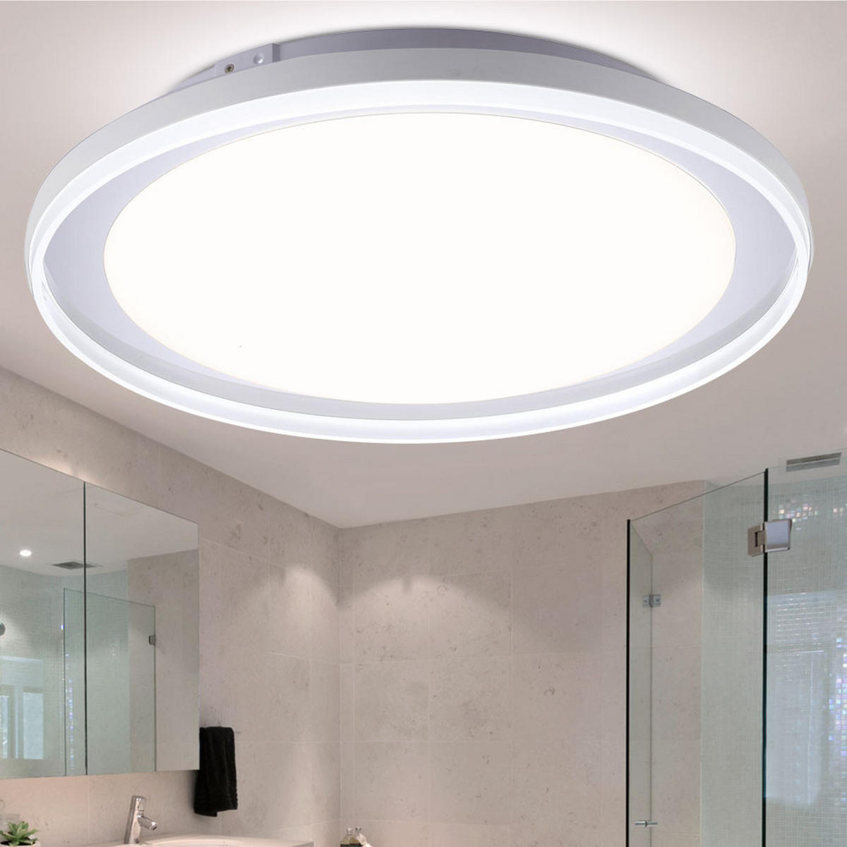 LED DECKENLEUCHTE LARS Weiß - Weiß, Metall (45/45/10cm)
