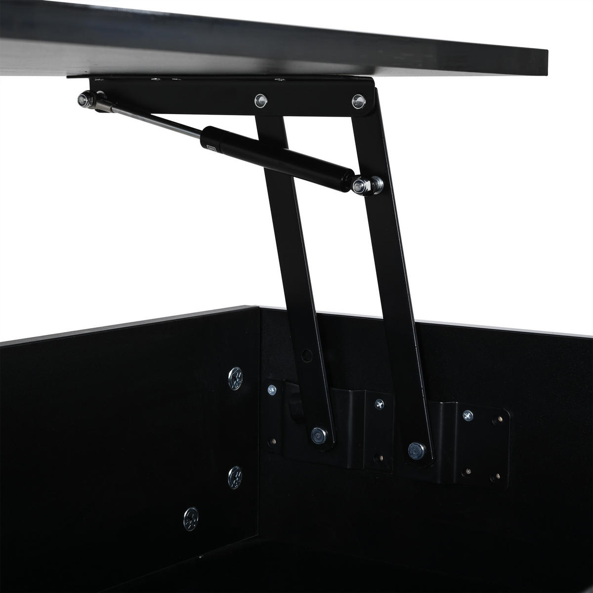 COUCHTISCH aus Spanplatte 100x45x43 cm in Schwarz mit LED & Höhenverstellung - Schwarz, Holzwerkstoff (100/45/43cm) - Modfu