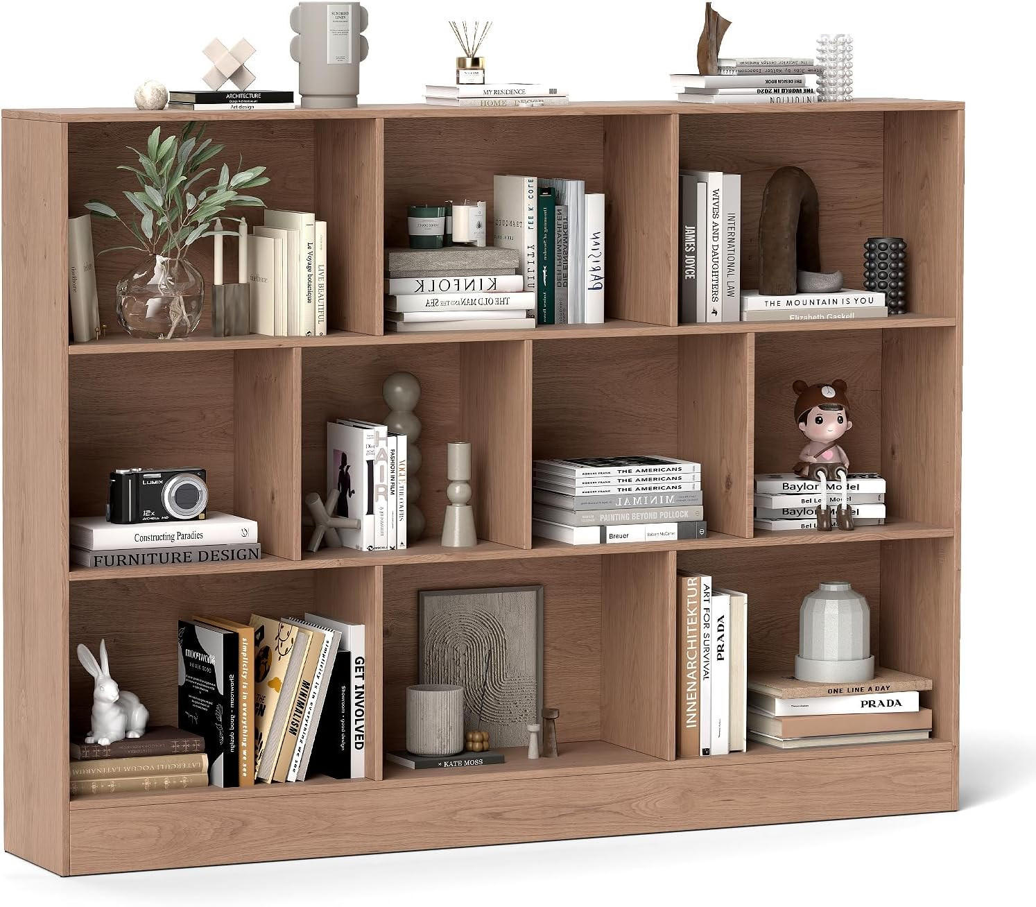 BÜCHERREGAL Braun - Braun, Holz (24/104/140cm) - COSTWAY