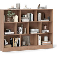 BÜCHERREGAL Braun - Braun, Holz (24/104/140cm) - COSTWAY