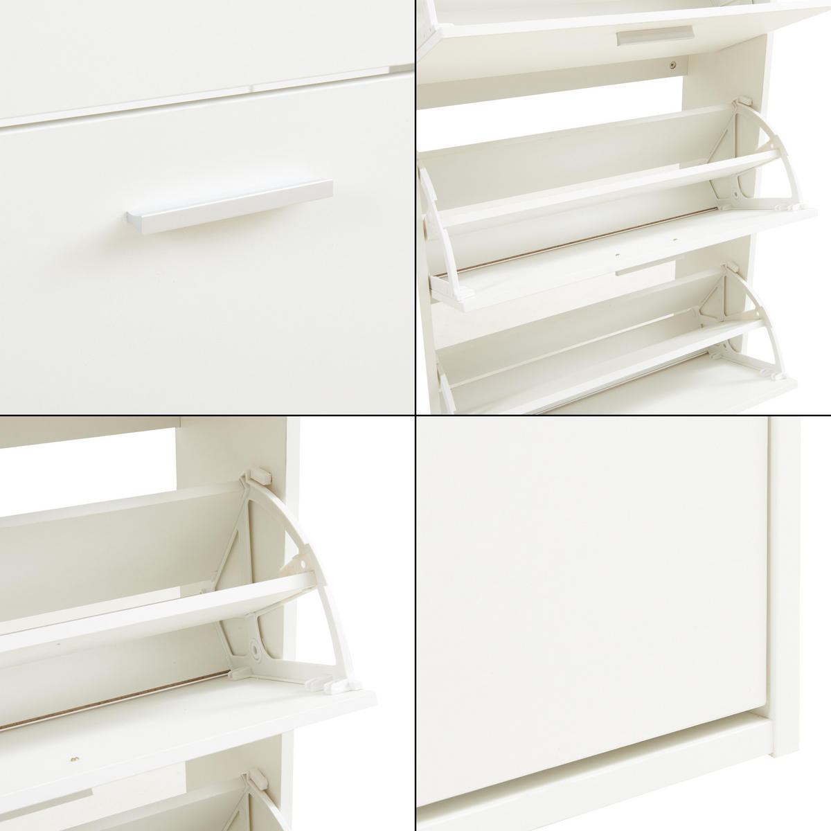 SCHUHSCHRANK Sykkylven - Weiß, Holzwerkstoff (60/169/24cm) - [en.casa]