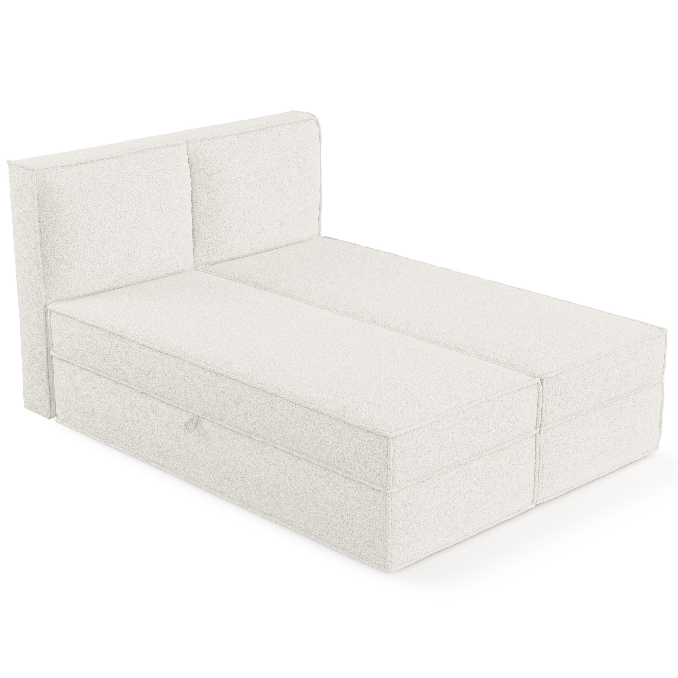 BOXBETT Bergen Weiß 140/200 cm mit Matratze - Schwarz/Weiß, Holz/Holzwerkstoff (140/200cm) - Maison de Reve