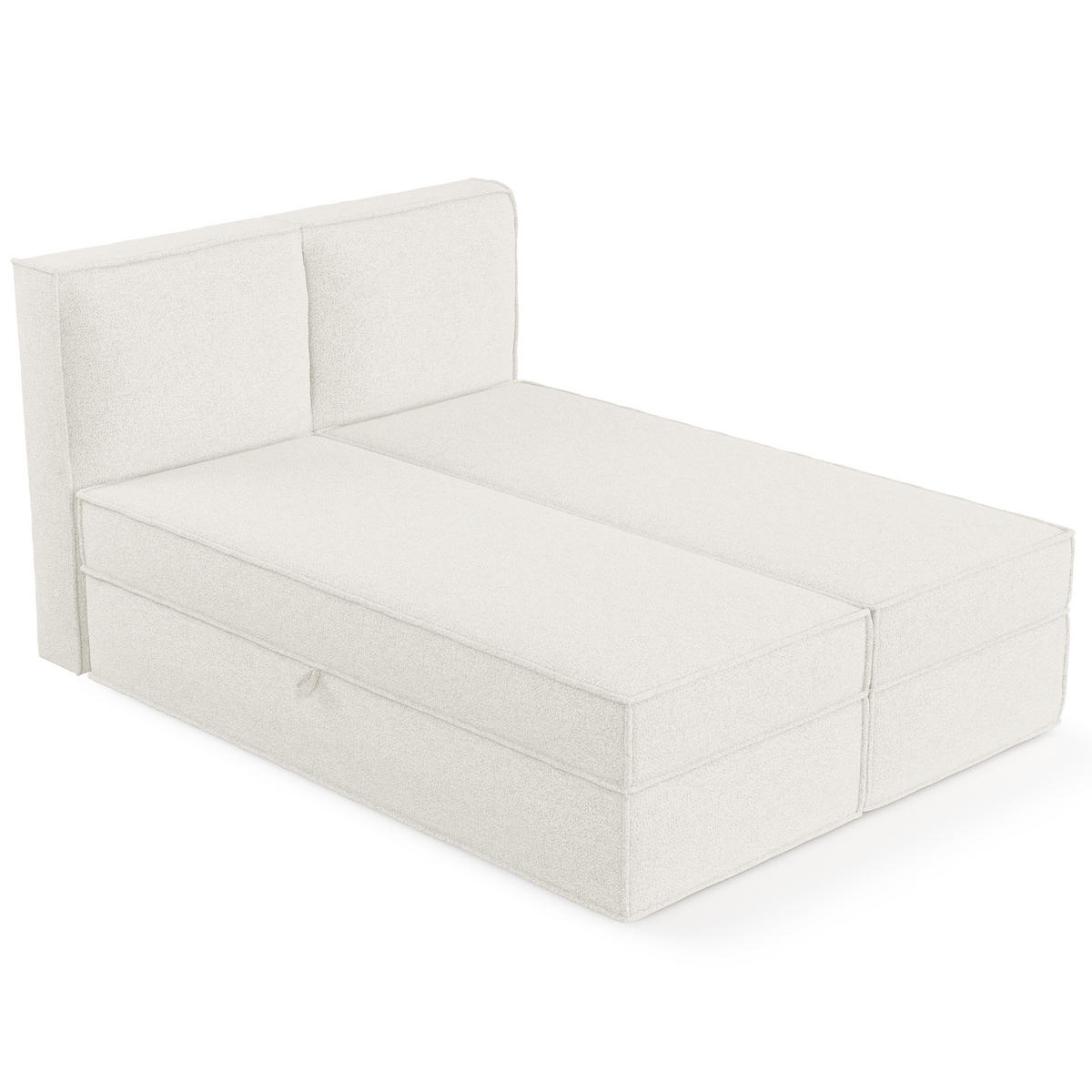 BOXBETT Bergen Weiß 180/200 cm mit Matratze - Schwarz/Weiß, Holz/Holzwerkstoff (180/200cm) - Maison de Reve