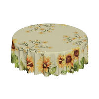 TISCHDECKE Rund 150 cm Sonnenblume Abwaschbar Wasserdicht - Multicolor, Textil (152/152/1.5cm)