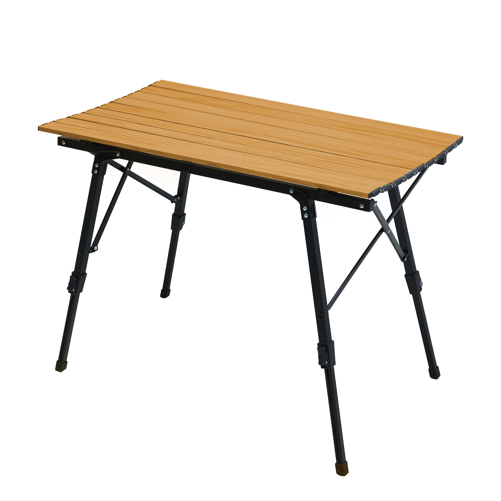CAMPINGTISCH Höhenverstellbar Holzoptik - Naturfarben, Metall (51.5/90/68cm) - JAWINIO