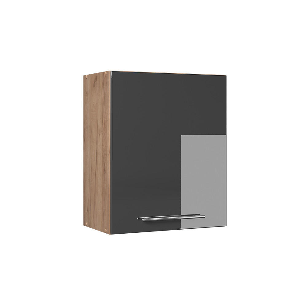HÄNGESCHRANK Fame-Line, Anthrazit Hochglanz, 60 cm - Eichefarben/Anthrazit, Holzwerkstoff (60/72/34.1cm) - Vicco