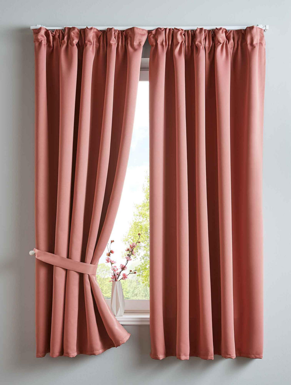 VORHANG 2ER SET NEWYORK HxB 160x140 cm Altrosa - Rosa, Textil (140/160cm) - Gardinenbox