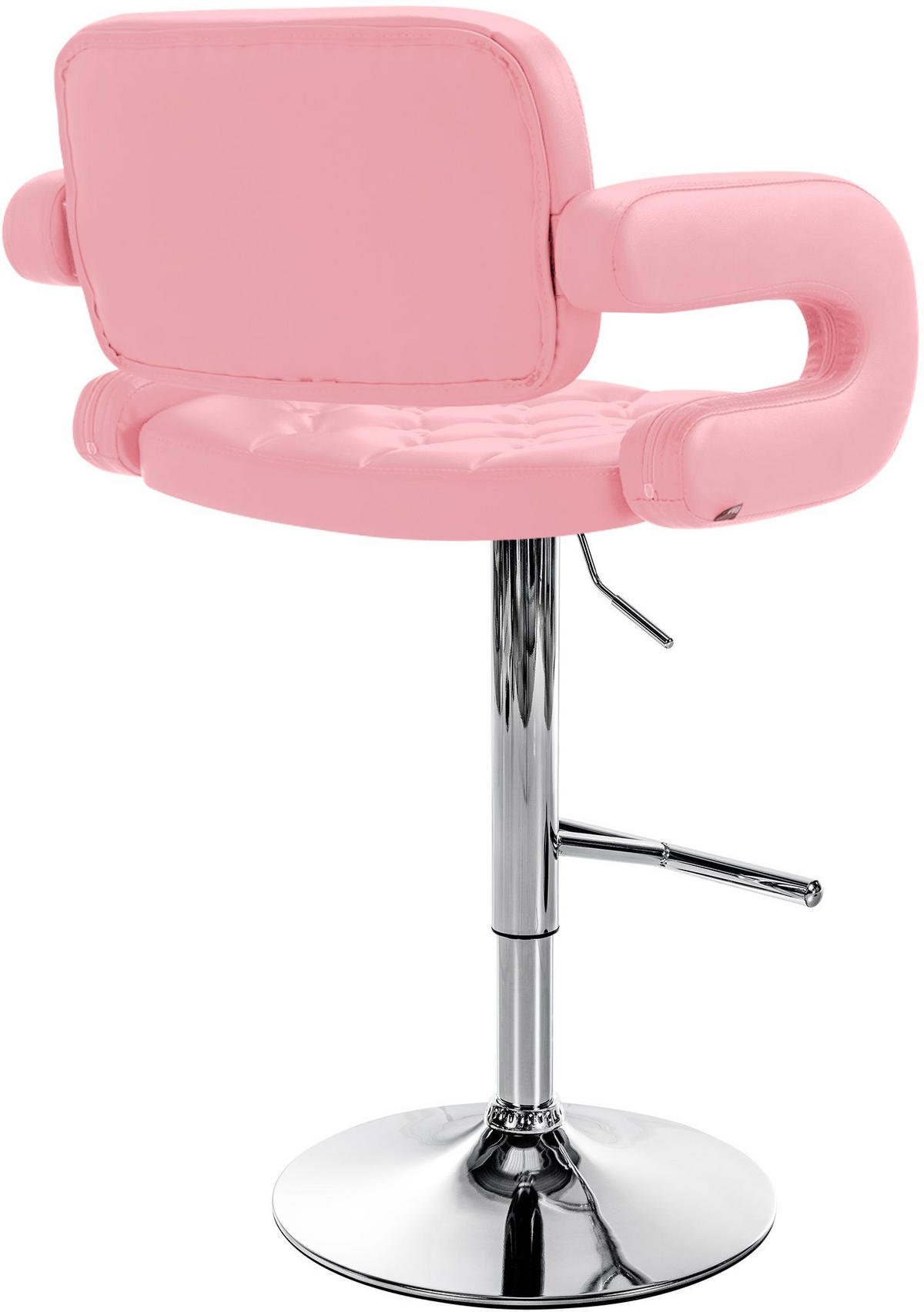 BARHOCKER Lederlook pink - Chromfarben/Pink, Textil/Metall (62/103/55cm) - CLP
