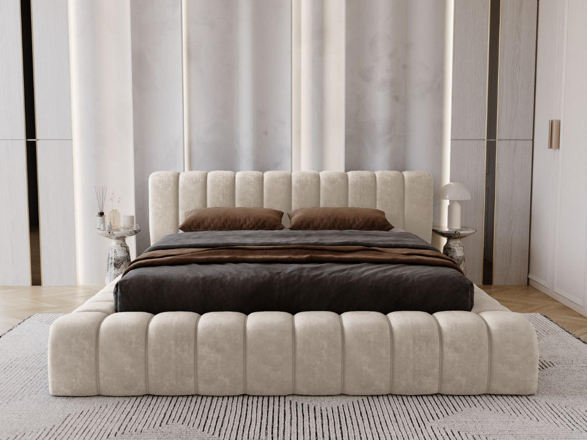 POLSTERBETT Italia 140x200 Beige - Beige, Textil (140/200cm) - Graingold